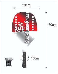 Raquetas de Tenis Playa y Pádel Personalizadas con Logotipos, Combinaciones de Colores, Fibra de Carbono y Vidrio, Peso 310-330g, Longitud 50cm - Product Image 1