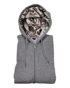 Sweat-shirt molletonné avec Logo personnalisé, sweat en soie de luxe, 100% coton, avec housse lourde brodée, pour hommes, tricot intérieur en Satin, haute qualité - Product Image 1