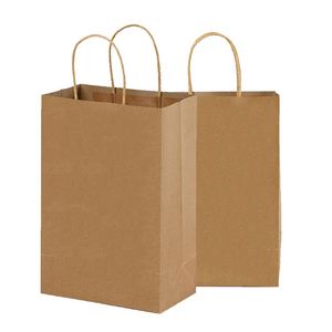 ถุงกระดาษคราฟท์สำหรับอาหารอย่างรวดเร็ว,ถุงกระดาษคราฟท์ช้อปปิ้งพิมพ์ลายได้ตามต้องการพร้อมหูจับแบบบิด - Product Image 3