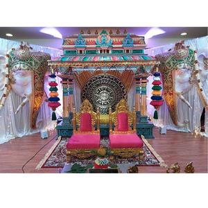 Coloré Manavarai scène/Mandap décoration de mariage traditionnel Telugu décoration de scène de mariage mariage Manavarai Mandap scène UK - Product Image 1