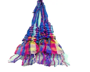 Sciarpa di seta imitata da donna fascia leggera foulard stampato sciarpe di seta di marca sciarpa poly stripe