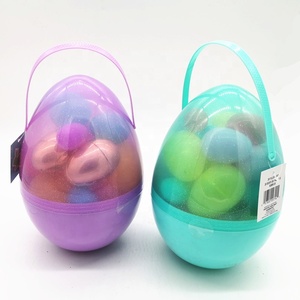 Hot Sell 10" large Plastic Egg Shaped Easter Packaging with Handle for children