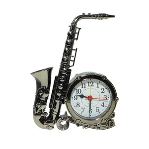 T158 Toy saxophone Bedroom Office Analog Kids Small Old Man Decor For Home Movement Cute Alarm Clock