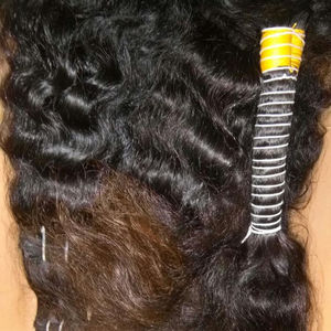 Precio al por mayor 12A de alta calidad, compre cabello a granel 100% cabello humano virgen natural. Cabello humano indio a granel sin trama de la India - Product Image 2