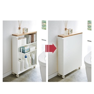 Chariot de rangement nordique en bois et métal, chariot de cuisine, avec roulettes, livraison gratuite - Product Image 2
