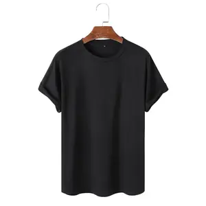 थोक कस्टम लोगो/डिजाइन प्लस आकार 240g 100% कपास रिक्त ओ-गर्दन टीशर्ट पुरुषों की सादा टी शर्ट