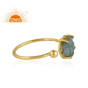 Rough Designer Apatite Gemstone <b>Ring</b> Jewelry <b>925</b> Sterling <b>Silver</b> 18k Gold Plated Stackable <b>Ring</b> Manufacturer - Product Image 2