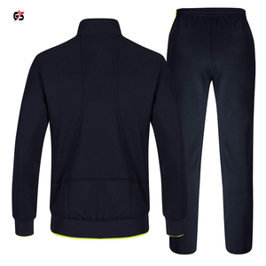 Survêtement de sport pour hommes, vêtements de Jogging actif, en tissu polaire Polyester, Design personnalisé, Logo imprimé OEM, ensemble avec fermeture éclair, 2020 - Product Image 2