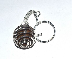 Porte-clés en pierre dégringolée Oeil de tigre Porte-clés en pierres précieuses Porte-clés en cristal - Product Image 1