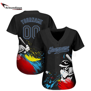 Camiseta de béisbol bordada personalizada, estilo, venta al por mayor - Product Image 2