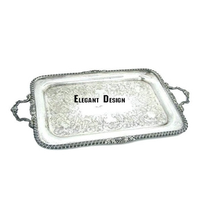 Superior Quality Brass Serving <b>Platter</b> Customized Shape Decorative Serving Dish Classic Luxurious Best Brass Serving Tray - Product Image 3