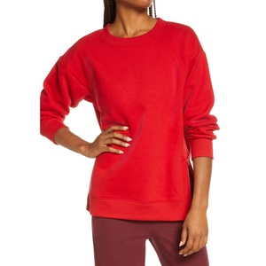 High Quality <b>Women's</b> Luxury Fashion Sweatshirts Casual Outdoor Winter Crewneck with Zipper and Side Slits Streetwear Style - Product Image 1