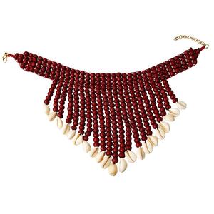 Nouveau collier en perles de bois naturelles tendance, ensemble de colliers en coquillages de cowrie turcs, charme, coquillage marin, chaîne à maillons tressés, réglable, fait à la main, cadeau de fête - Product Image 6