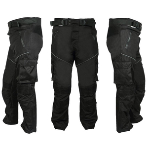 Pantalon d'équitation de moto en textile cargo noir de haute qualité 100% polyester avec fermeture à glissière à la taille moyenne-Service OEM disponible - Product Image 3