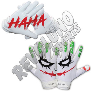 Gants de football américain en cuir synthétique personnalisés à carreaux équipe gants de football américain à paume collante de haute qualité unisexe - Product Image 6