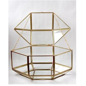 Boîte à bijoux couleur argent et cuivre noire pour bagues et boîte de rangement de bijoux boîte cosmétique en fer et verre - Product Image 4