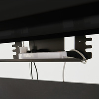 Bandeja Organizadora de Cables para Debajo del Escritorio, de Acero con Recubrimiento en Polvo Negro, con Organizador USB, Estilo Industrial Moderno