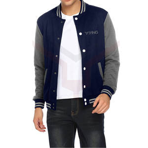 Chaqueta Varsity Letterman de Moda con Logotipo Personalizado Bordado, Cuerpo de Lana y Mangas de Cuero, Chaqueta de Béisbol para Hombre y Mujer - Product Image 2