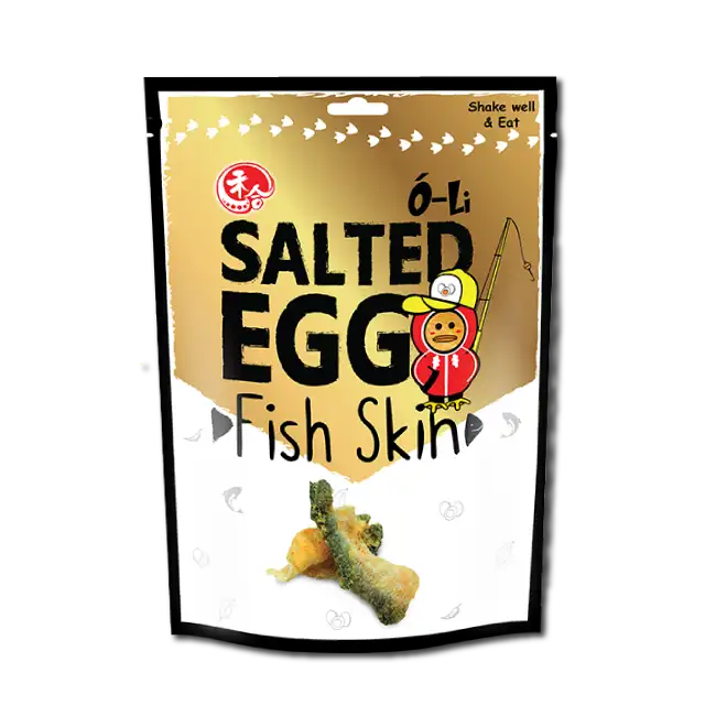 Kulit Ikan Asin/Makanan Ringan Makanan Laut Goreng Seri Snack Kuning Telur Buatan Malaysia