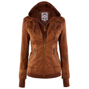 Chaqueta de cuero de oveja para mujer, chaqueta de piel de oveja negra y marrón, ropa Inspire, nueva moda - Product Image 5
