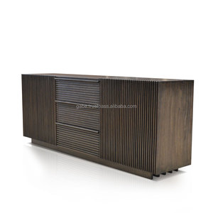 Solid <b>Wooden</b> Sideboard Dark <b>Colour</b> with 2 Doors and 3 Drawers - Product Image 2