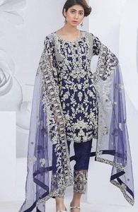 Stylist-Indian/Pakistani-Party-Wear embroidery work on Beautiful Kurta ,<b>Pant</b> dress for party/Wedding wear -2020 - Product Image 2