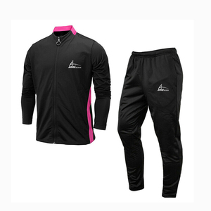 โรงงานทำ OEM ที่กำหนดเองโพลีเอสเตอร์ติดตามชุดสีดำผู้ชายชุดติดตาม - Product Image 1