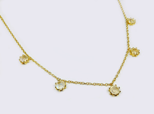 Minimalistic 925 <b>Sterling</b> <b>Silver</b> Gold Plated Lightweight Low MOQ Supplier Multi Color Unique Gemstones Chain Fashion <b>Necklaces</b> - Product Image 4