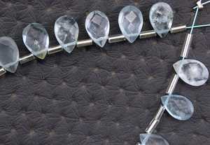 De calidad superior 1 Strand aguamarina Natural de piedras preciosas facetas pera forma cuentas marzo piedra Aqua de fabricación de la joyería - Product Image 5