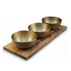 ชุดชามตกแต่ง3ชิ้นทำจากอลูมิเนียมอุปกรณ์เสริมสำหรับวางบนโต๊ะรูปทรงไม่สม่ำเสมอสีเงิน - Product Image 4