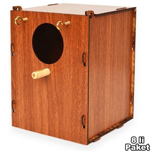 Nido de Pájaros de Madera, Pequeño, Cuadrado, 6 Piezas, Jaula para Mascotas con Diseño de Animales - Product Image 5