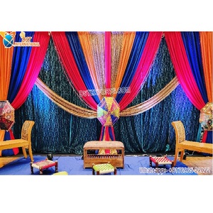 Rideaux de mariage de la série Mehndi, pour décor d'arrière-plan, sange musulmane de nuit, scène d'arrière-plan de mariage, punk jabs - Product Image 1