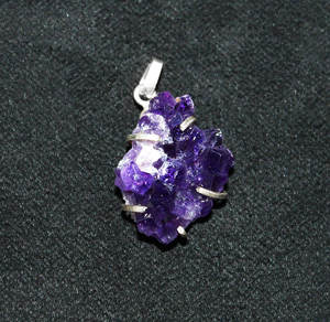 Vente en gros de pendentif en argent sterling massif 925 naturel style ethnique améthyste druzy pierres précieuses réglage de broche breloque de pierre de naissance - Product Image 3