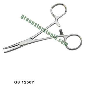 Alicates/fórceps hemostáticos rectos de acero GS 1250Y, herramientas esenciales de joyería para joyeros - Product Image 1