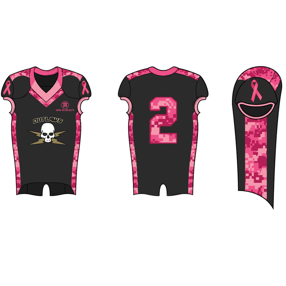 Camouflage Breast Cancer Football Jersey Custom Pink Ribbon Sublimation Jersey October 2021