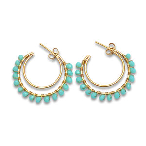 Calcedonia Aqua de piedras preciosas de plata esterlina 925 Chapado en plata joyería pendiente - Product Image 5