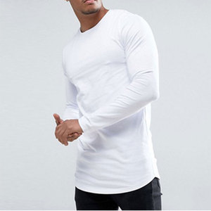 Men Long Sleeve Blank T-Shirt <b>Round</b> Neck Muscle Fit T-Shirt For Men With Your Own Logo - Product Image 3