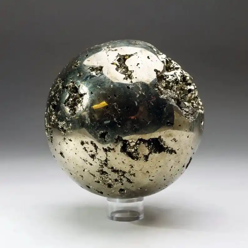 Premium Quality Pyrite Sphere Natural Golden Crystal Pyrite Druzy Ball Peru Pyrite gemstone Spheres Wholesale from ELEGANT AGATE
