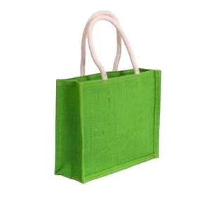 Sac fourre-tout indien personnalisable poignée en corde dernière qualité sac à provisions en jute blanc uni fermeture à glissière pour stockage utilisation d'épicerie - Product Image 2