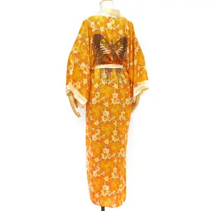 Phụ Nữ Dài Maxi Tùy Chỉnh Kimono Phụ Nữ Cardigan Áo Tùy Chỉnh Bãi Biển Bìa up Dress Top