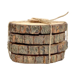 Vente en gros de 4 sous-verres écologiques durables en bois de manguier naturel Logo personnalisable Style européen classique pour - Product Image 1