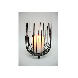 Bougeoir enduit de poudre de fil noir de luxe moderne de fantaisie chaude bougeoir de fil de conception classique de luxe pour la décoration à la maison - Product Image 1
