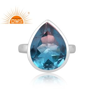 Diseñador hecho a mano de plata esterlina fina Natural Bio Alexanderite Doublet Cuarzo Piedra preciosa Anillo apilable Fabricante de joyas - Product Image 2