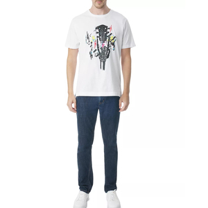 เสื้อยืดคอกลมสีขาวแบบสบายๆ สไตล์ลำลอง ออกแบบใหม่ตามสั่ง สำหรับเด็กผู้ชาย/ผู้ชาย ตามความต้องการของลูกค้า - Product Image 1