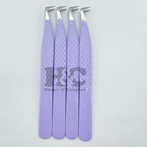 Pince à épiler méga volume violet avec pointe argentée Logo personnalisé pince à épiler d'extension de cils pince à épiler durable vison - Product Image 2
