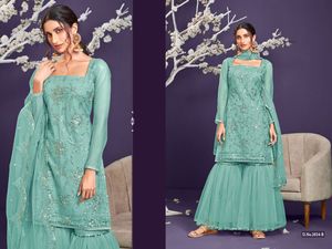 India & Pakistani Clothing Sharara / Yellow Color Wedding Gharara / Wedding Sharara Gharara Design - Product Image 2