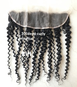 Noël Remy Cheveux Bruts 13x4 Profonde Bouclés Dentelle Frontale Cheveux Humains Avec Cuticule Non Transformée Aligné Bouclés Vierge Bundles Extensions - Product Image 2