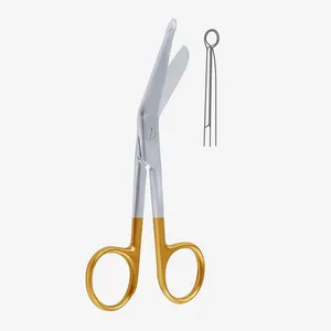 批发斜角刀片不锈钢手术工具李斯特剪刀用于绷带切割探针尖端剪刀