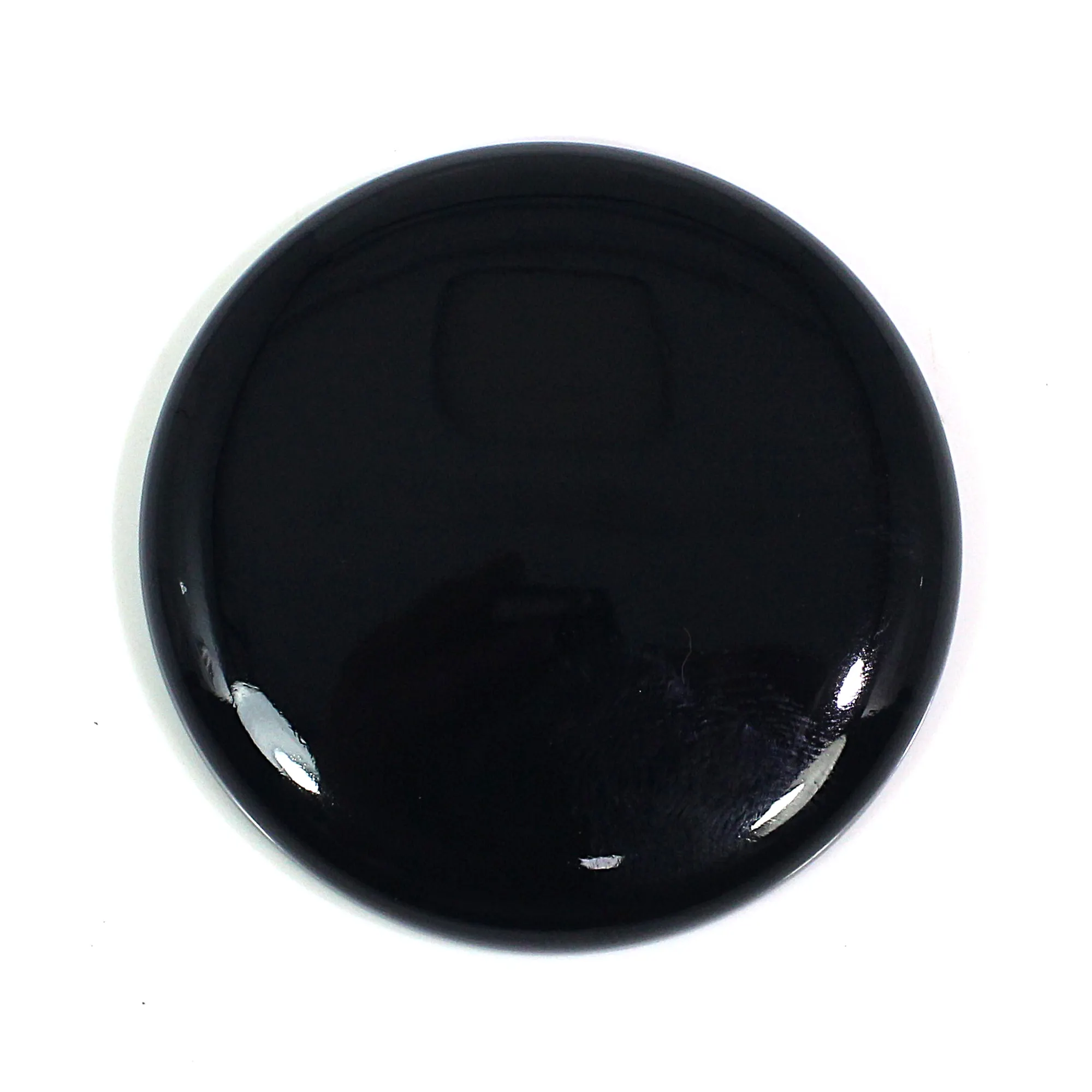 Natuurlijke Zwarte Onyx 40Mm Ronde Cabochon 89 Cts Losse Edelsteen