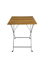 Ensemble de tables basses pliantes en bois d'acacia moderne de haute qualité avec pieds en fer, pliables pour le jardin, faciles à déplacer, fabriquées au Vietnam